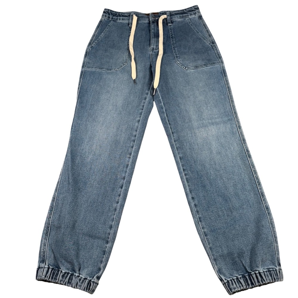 Judy Blue Denim Joggers Women 5/27 (FITS 29x28) Blue Drawstring JB88948-MD-CO